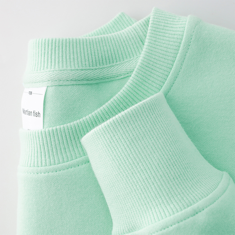 300g Heavyweight Mint Green Crew Neck Sweatshirt for Men, Light Green Loose Casual Couple's Jacket Top for Women, Spring Season