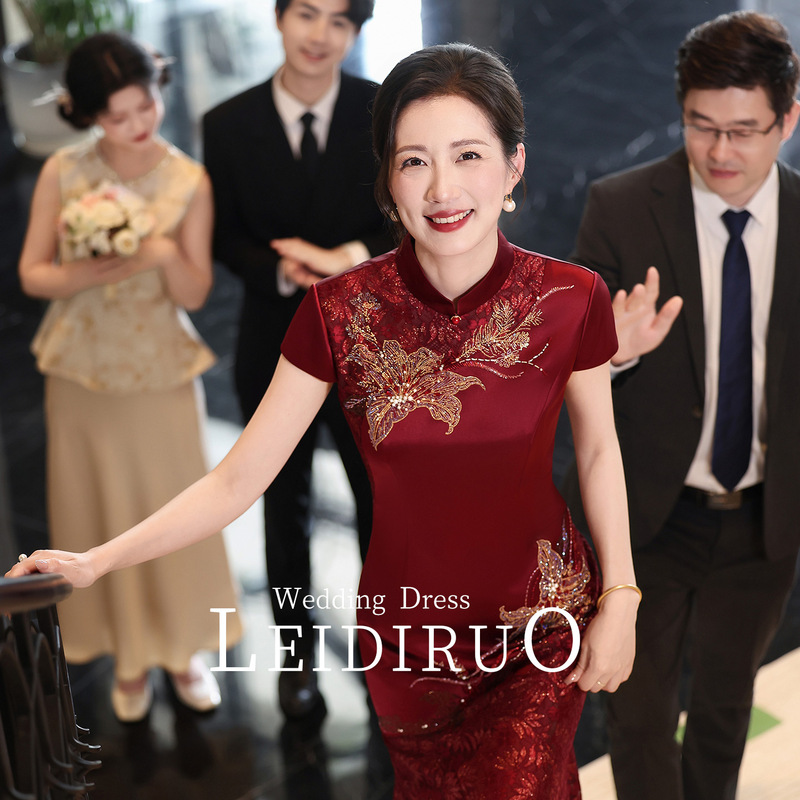 Letai Ruo's "Huayanjin" Mother-Of-The-Bride Dress for Wedding Banquet, Light Luxury and High-End Feel, 2026 New Style Wedding Dress for Mother-In-Law, Summer