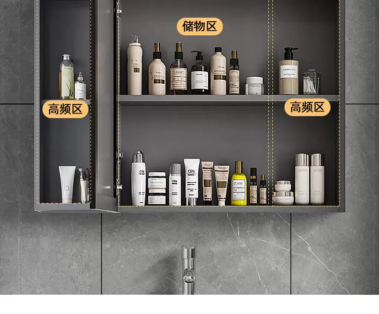 Phòng tắm bảo quản tủ gương tích hợp kệ phòng tắm treo tường tủ gương phòng tắm phòng tắm riêng biệt gương trang điểm lưu trữ gương treo bàn trang điểm