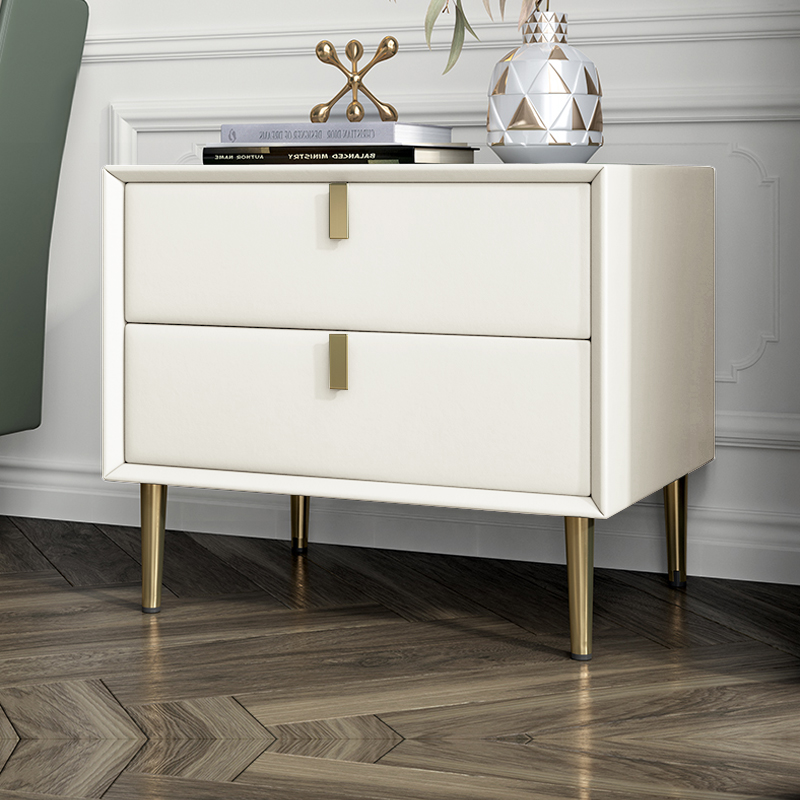 Willy-style Light Lavish Minimalist Bed Head Cabinet Minimalist Modern Grey Bedroom Ultra Narrow Mini Solid Wood Leather Bedside Cabinet