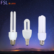 Foshan Lighting 2U3U energy-saving lamp e27 electronic spiral mouth fluorescent bulb household straight tube high-power light source