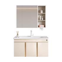 Gujia Home New Bathroom Cabinet Ceramic Integrated Basin Bathroom Washbasin Cabinet Combination Bathroom Cabinet Washstand
