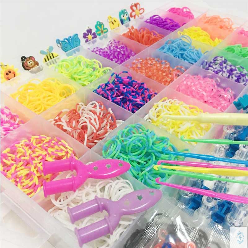 Rubber band hand chain set Rainbow knitting machine DIY handmade rubber band braided children's rubber band hair ring Women's hand chain toy