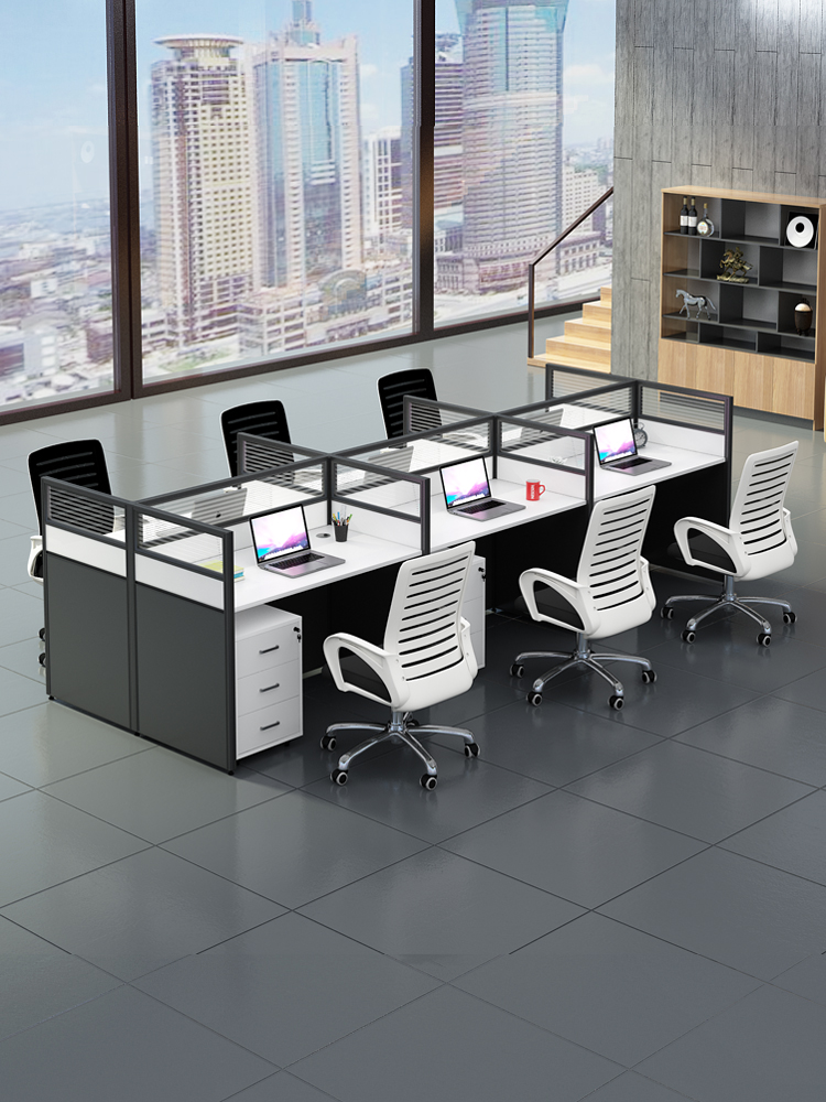 Staff desk and chair combination 4 6-person screen station partition desk office simple modern card seat