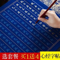 Heart Sutra manuscript Buddhist scriptures Wannianren blue Prajna Paramita Heart Sutra Beginner Xiaokai brush copybook