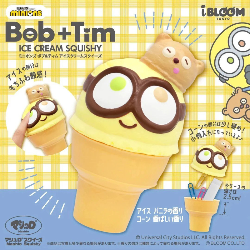 [in Stock] Ibloom Minions Ice Cream Slow Rebound Tim Cute Bob Ice Cream Squishy