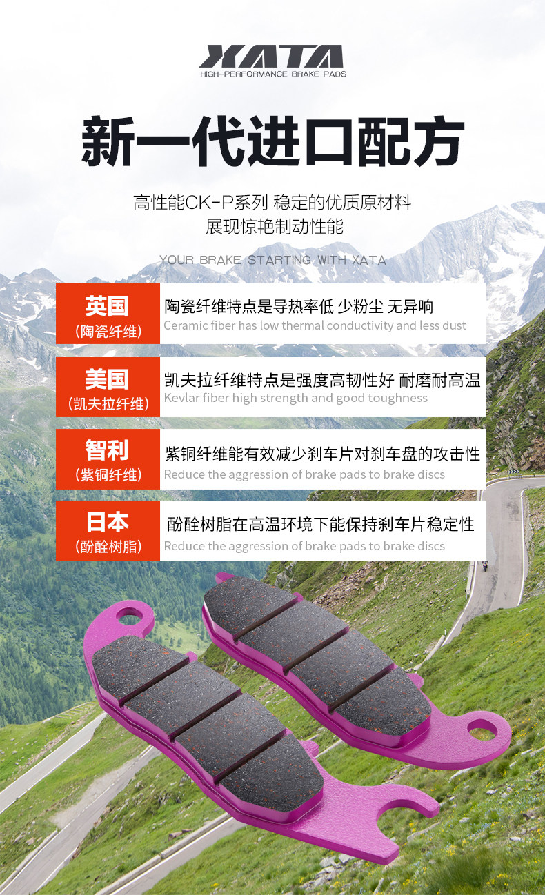 XATA ceramic brake pads are suitable for Southern Dream Larisa Flying 150 disc brake pads modified accessories