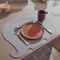 Nordic OYOY Silicone Dining Mat Insulation Mat Table Children Parent-child Dining Mat Elephants Waterproof Oil and Ins Wind