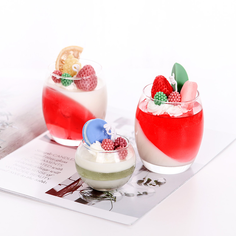 Cranberry Minimalist Round Transparent Glass Cup Candle Holder Scented Jelly Candle Glass Cup Wax Empty Cup-Taobao