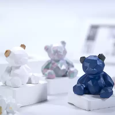 Man Yue scented candle plaster 3d three-dimensional bear silicone mold