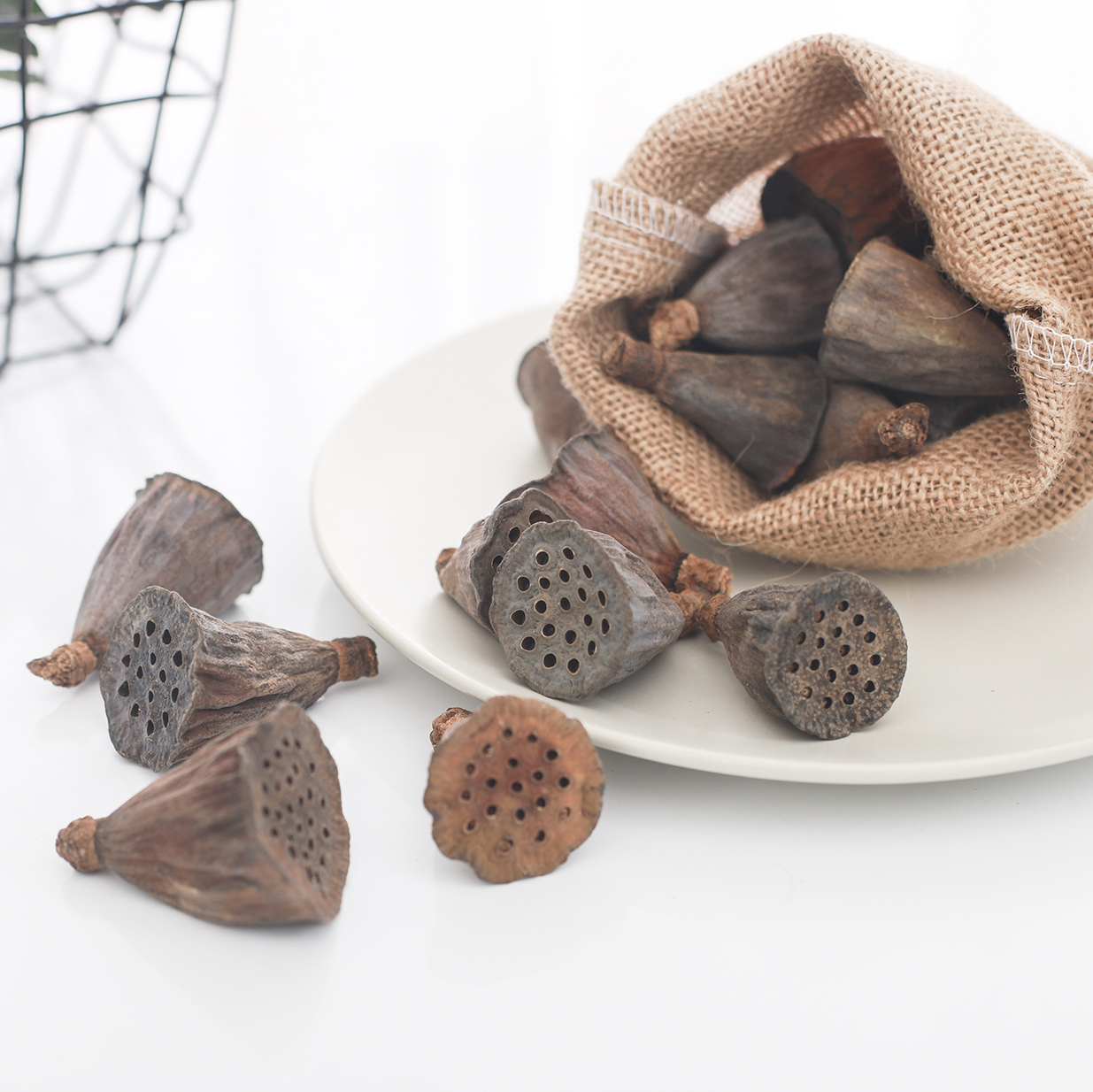 Cranberry Small Dry Lotus Fluffy Head Dried Flower Fruit Handmade Aroma Lavender DIY Candle Retro Point Adorned With A Dress