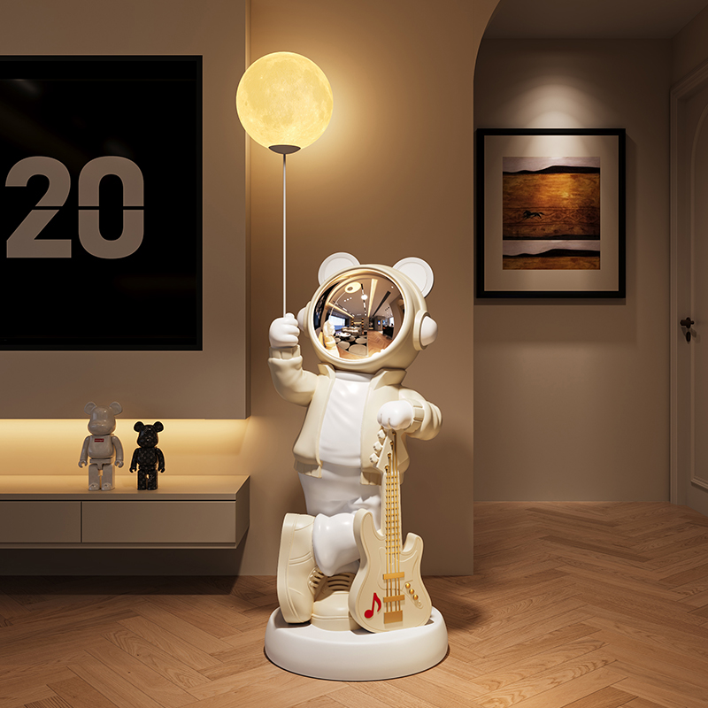 2025新しいリビングルームのテレビキャビネットの装飾と装飾品床置き大型宇宙飛行士宇宙飛行士ライト高級ハイエンド