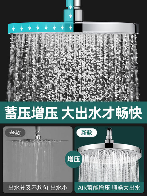 German Pressurized Shower Head with Top Spray, High-Pressure Super Showerhead, Household Bathroom Water Heater Accessory Set