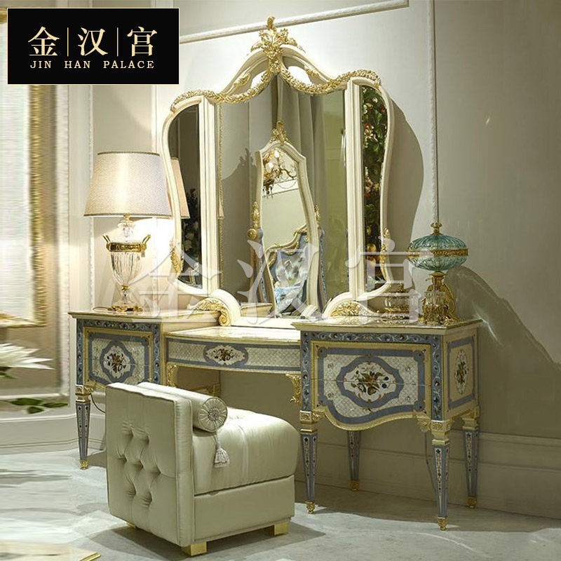 European luxury dresser shell cosmetic table bedroom Princess dresser French dresser furniture