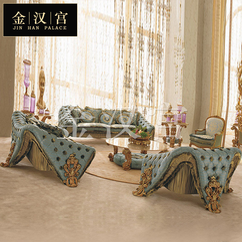 European Solid Wood Sculpture Flower Room Sofa Court French Luxury Fabric Cottage Cottage Furniture Customized