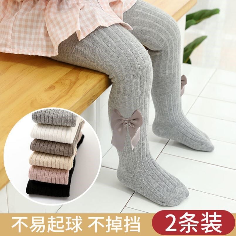 Fenteng female baby pantyhose spring child girls inner pants children's Western style plus velvet thickening baby bottoming