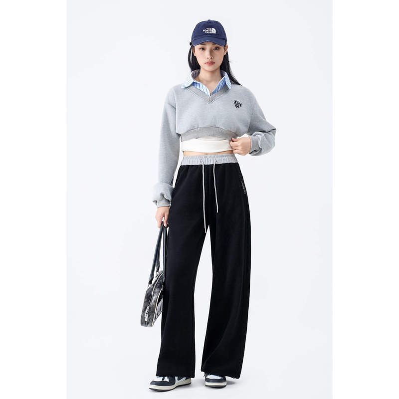 Dopamine-Colored Sporty Two-Way Pants American-Style Scimitar Pants for Women 2026 Autumn New Casual Elastic Waist