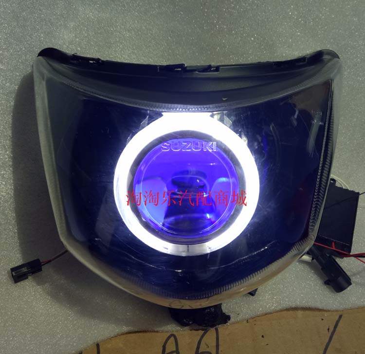 Xe máy Junchi QS125-5 GT125 sửa đổi ống kính đôi Xenon đèn thiên thần mắt quỷ - Đèn HID xe máy 	đèn xe máy dream