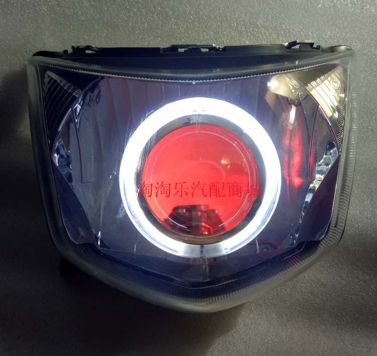 Xe máy Junchi QS125-5 GT125 sửa đổi ống kính đôi Xenon đèn thiên thần mắt quỷ - Đèn HID xe máy 	đèn xe máy dream