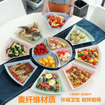 Personality creative net celebrity household round dish plate fish plate dumpling plate Hot pot New Years Eve dinner platter tableware set