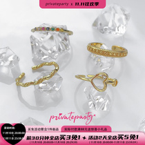 Privateparty Liquid Gold Portfolio s925 Sterling Silver Ring Overlay YYDS Mini Design High-end Trend