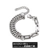 Double-Layered Titanium Steel Bracelet for Men and Women ins High-End Niche Design Hip-Hop Personality Simple Trendy Light Luxury High Street