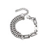 Double-Layered Titanium Steel Bracelet for Men and Women ins High-End Niche Design Hip-Hop Personality Simple Trendy Light Luxury High Street