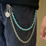 Штаны подходит для мужчин и женщин в стиле хип-хоп, аксессуар, браслет из бисера ручной работы, джинсы, в стиле панк