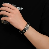 Ретро ремень, пряжка, трендовый браслет подходит для мужчин и женщин, небольшое дизайнерское ювелирное украшение в стиле хип-хоп, в стиле панк