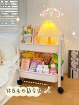 Small Cart Shelve Shelf Floor Multilayer Mobile Dormitory God Instrumental Headboard Storage Rack Snack bedroom Kitchen Storage Racks