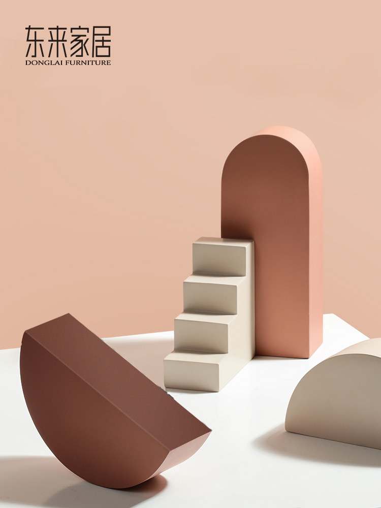 Modern geometric model decoration Morandi color craft gift decoration office desktop decoration wine cabinet bookcase soft decoration