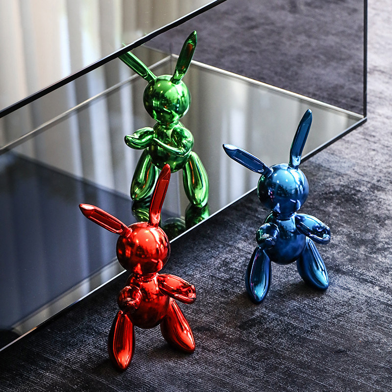 Light luxury electroplating Kung Fu rabbit decoration living room coffee table wine cabinet decoration small accessories sample house display center model room bookcase soft decoration