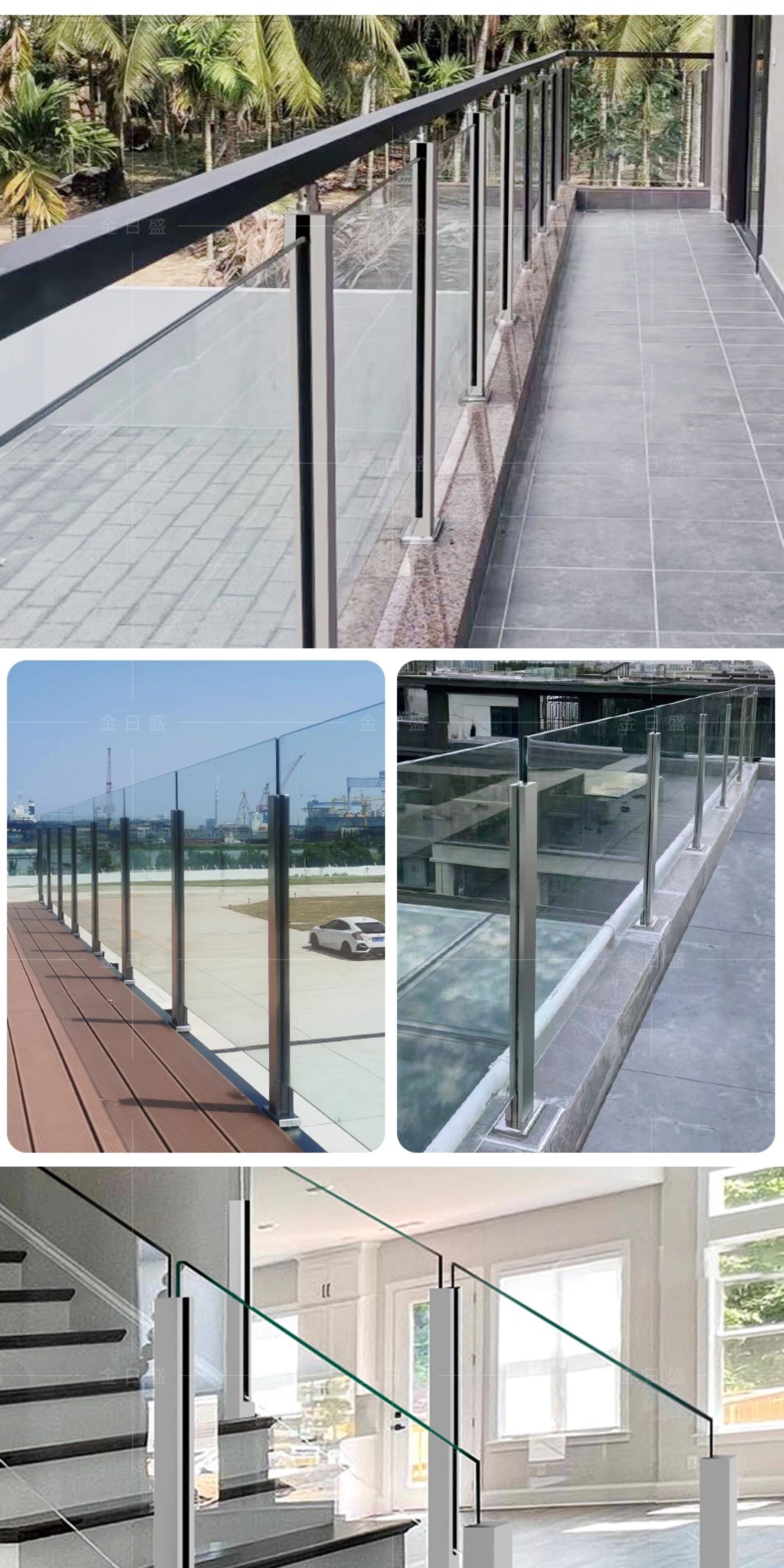 Лестничные перила 楼梯扶手护栏 玻璃扶手栏杆不锈钢阳台护栏室外现代简约u型槽栏杆 Fsjrs