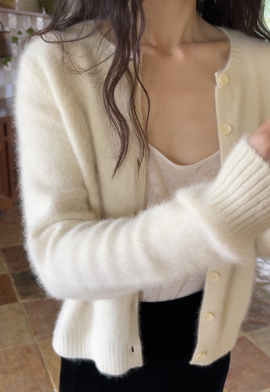 Vancy Cloud Touch Three-Color Fox Fur Sweater Cardigan - Excellent Comfort
