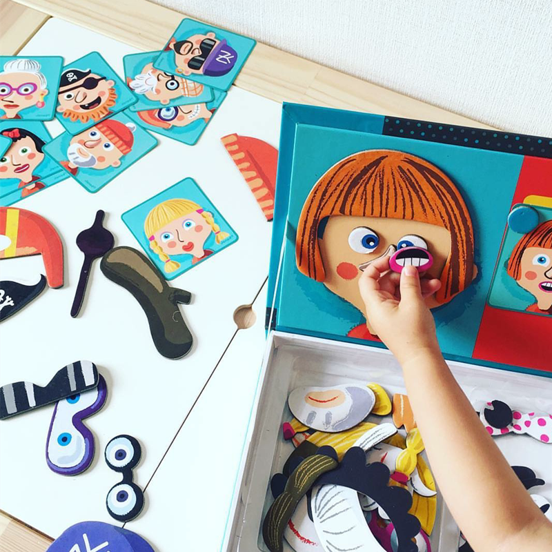 European children's magnetic jigsaw puzzle toy boy girl swapped baby magnetic sticker puzzle magnet book 3-4-5 years old-Taobao