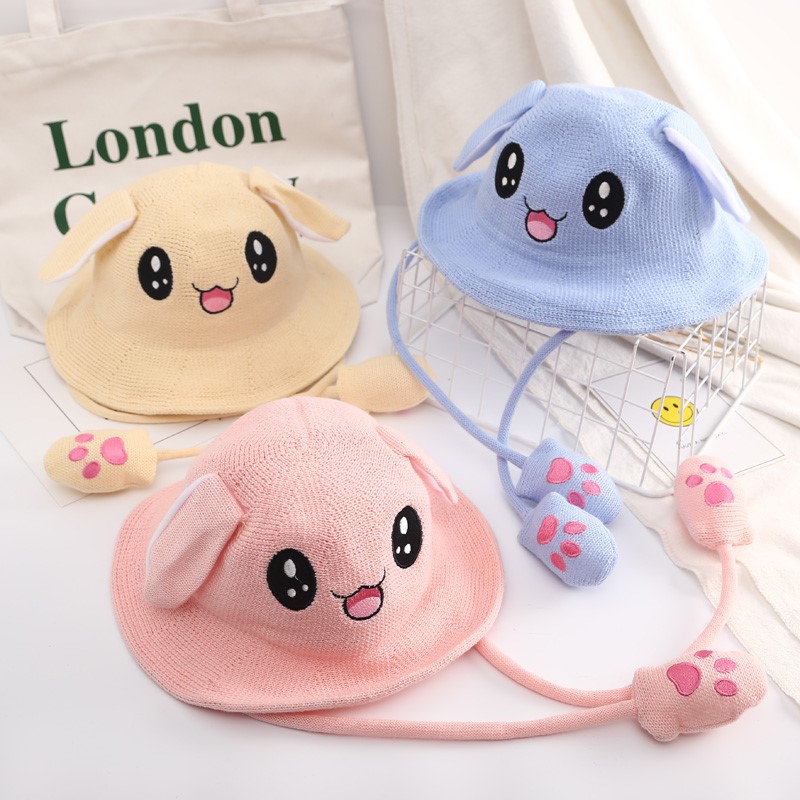 Bellanson Horse trembling with the same style Ears Hat Children Rabbit Ears Will Move Grass Hat Fall Shade