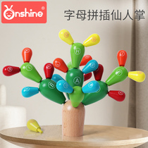 Montessoris children early teach toys with toy balls wooden building blocks to insert cactus baby young children puzzle power