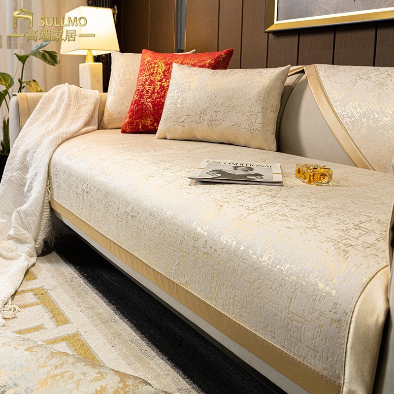 High-end extravagant sofa cushion light lavish, anti-slip all season cushions minimalist modern leather solid wood cover foreign advanced sensation