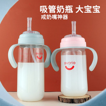 Aideli straw bottle Big baby over 1 year old 2 years old 3 years old baby resistant to falling Big child PPSU straw cup to drink water