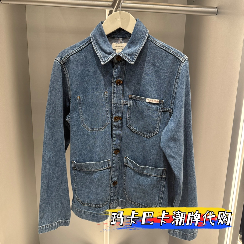 Ck Jeans Genuine Product from the Store, Spring/Summer 26 Men's Fashion Turn-Down Collar Multi-Pocket Long-Sleeve Denim Shirt 4Rg731G Ck Jeans Genuine Product from the Store, Spring/Summer 26 Men's Fashion Turn-Down Collar Multi-Pocket Long-Sleeve Denim Shirt 4Rg731G