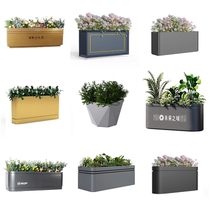 Outdoor rust-proof flower box wrought iron finished flower stand stainless steel planting trough outdoor mobile flower pond shopping mall landscape flower bed
