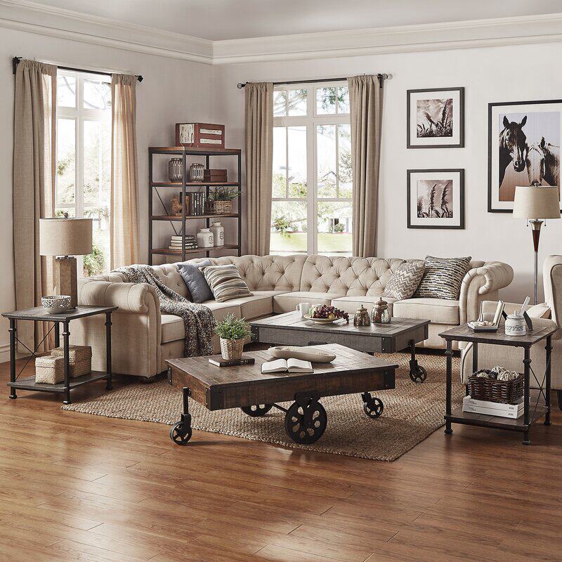 American country solid wood coffee table living room personality creative rectangular table retro industrial style small apartment tea table