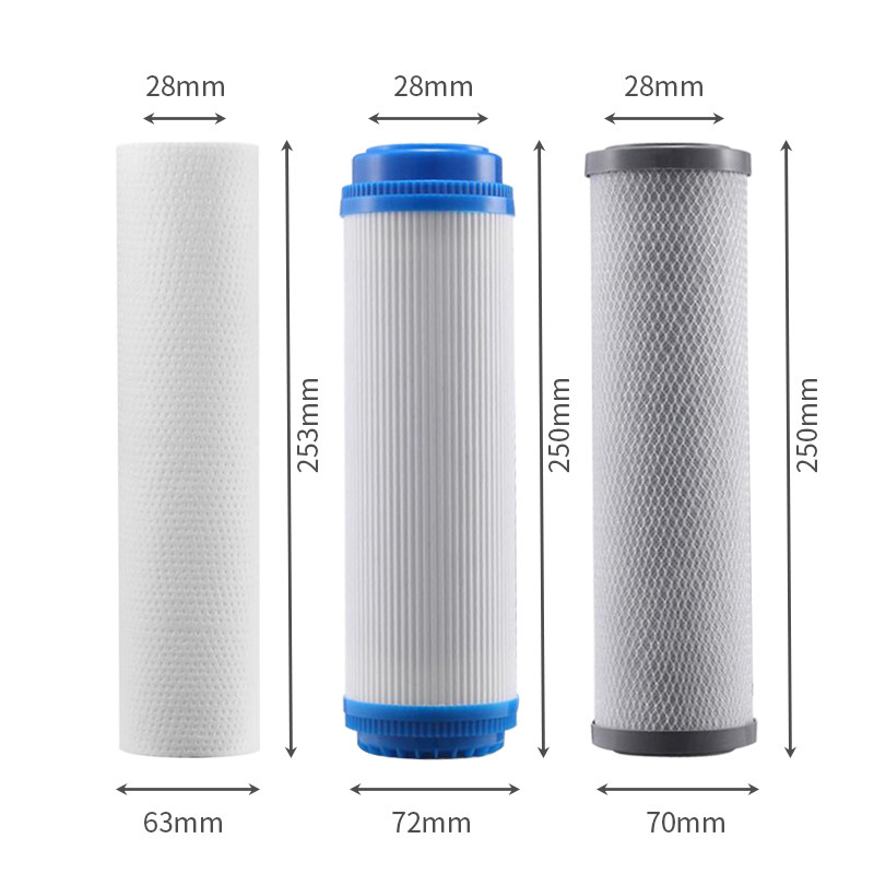 Water purifier filter element universal commercial full set of three-stage 10 inch pp cotton activated carbon full set of water purification water dispenser filter element