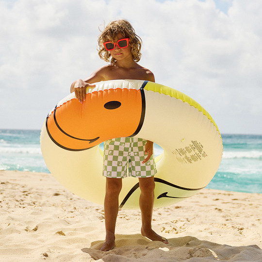 Smiley 50Th Anniversary Smiley Face Style Sunnylife Children's Swimming Goggles, Swimming Cap, Swim Ring, Float Ring