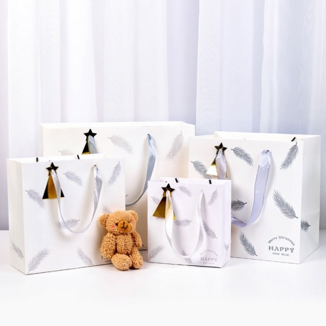 Gift bag small exquisite ins wind paper packaging bag big birthday gift high-end literary paper tote bag