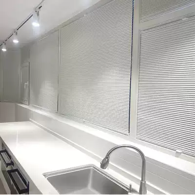 Room blinds built-in curtains toilet non-perforated shading insulation manual activities 2020 new vertical version