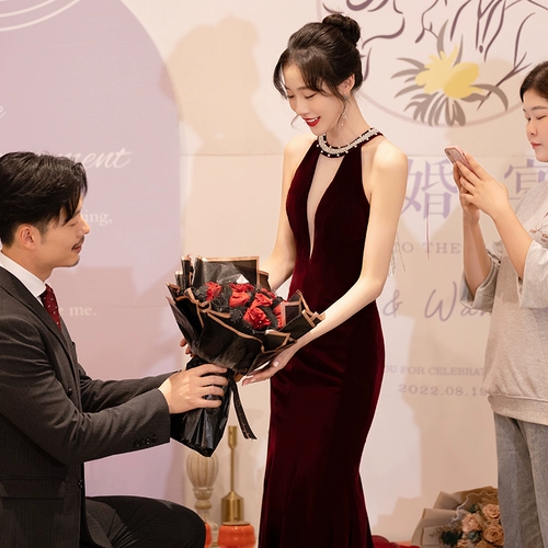 Сексуальное элегантное вечернее платье, бархатная накидка, комплект, свадебное платье, изысканный стиль