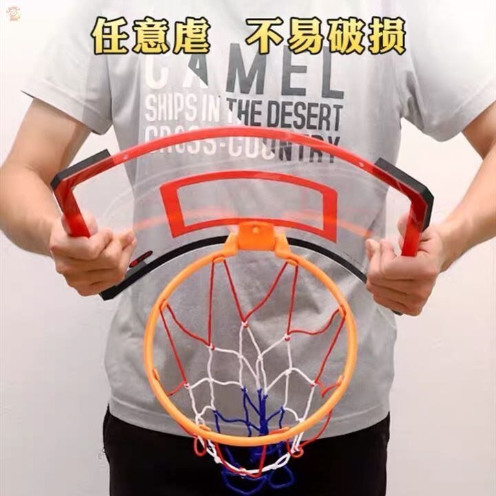 Basketball frame hanging outdoor room children's toys free of punching paste foldable shooting basket small mini home