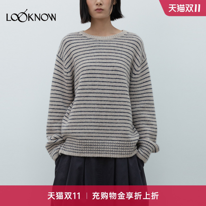 Low Classic X Looknow Designer Brand 26 Autumn New Arrivals Black and White Striped Sweater Low Classic X Looknow Designer Brand 26 Autumn New Arrivals Black and White Striped Sweater