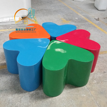 Customized fiberglass seat rainbow cloud cartoon sitting stool shopping mall leisure chair opening Meichen school childrens chair